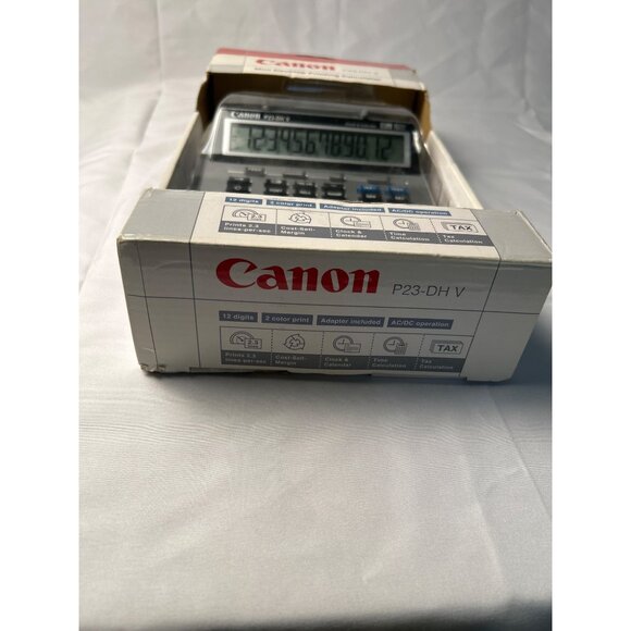 Canon P23-Dh V Mini Desktop Printing Calculator With 2 Color Print & Ac/Dc Power - Picture 2 of 8